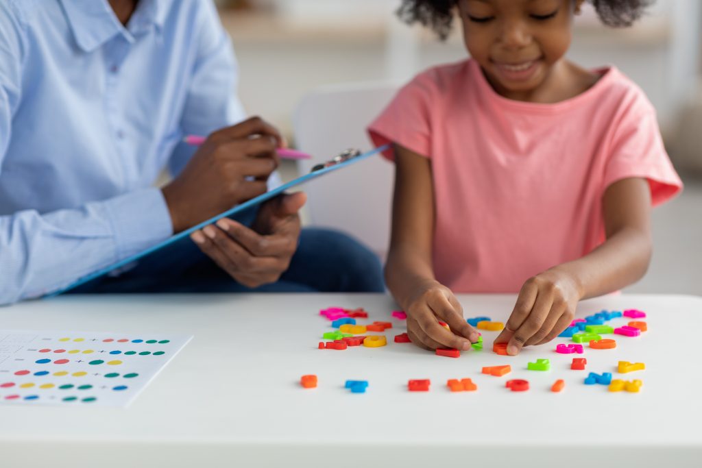toddler in therapy session