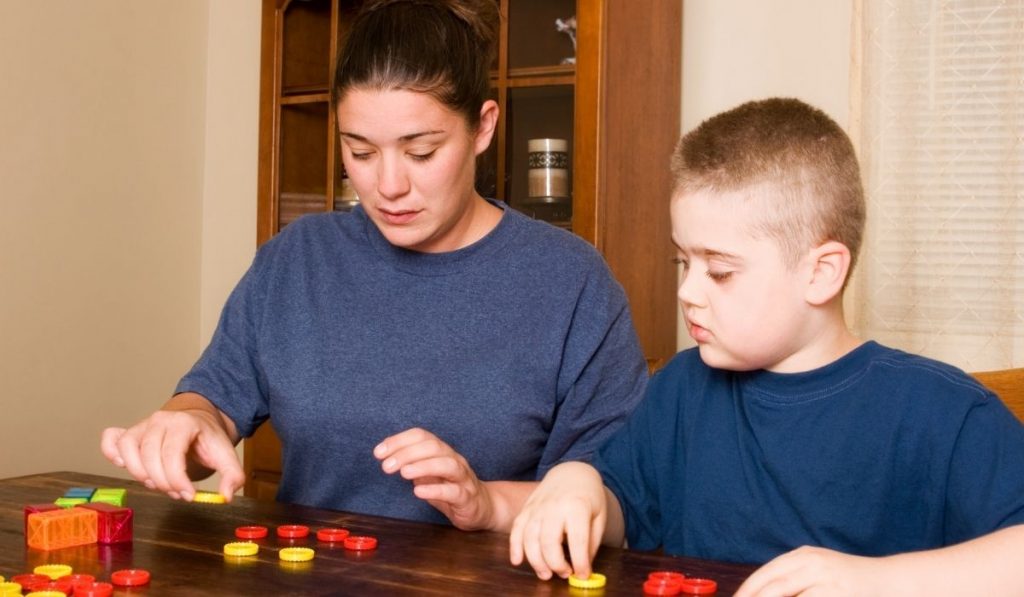 Child with therapist