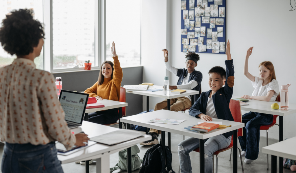 group of adolescents in a classroom