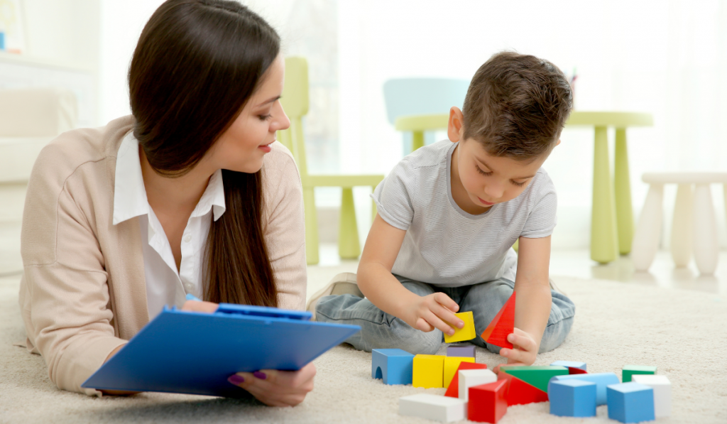 Boy in therapy session