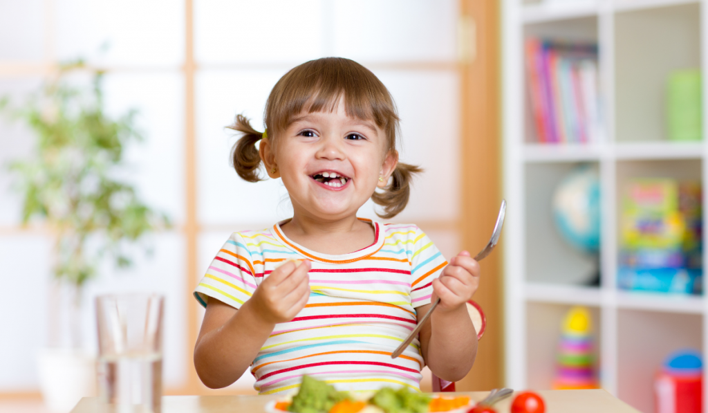 Smiling child while playing