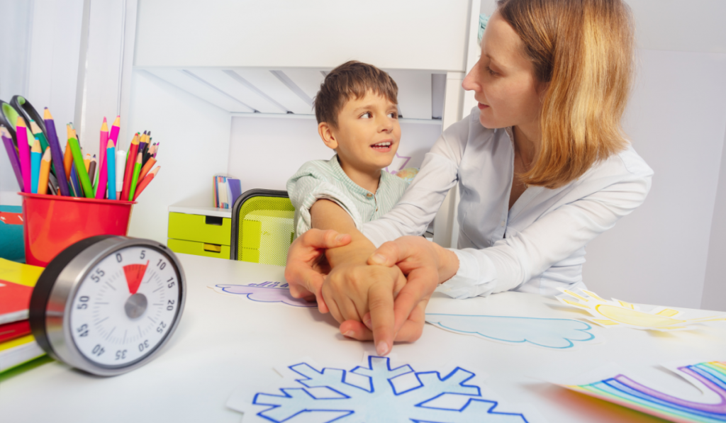 Child learning from pictures