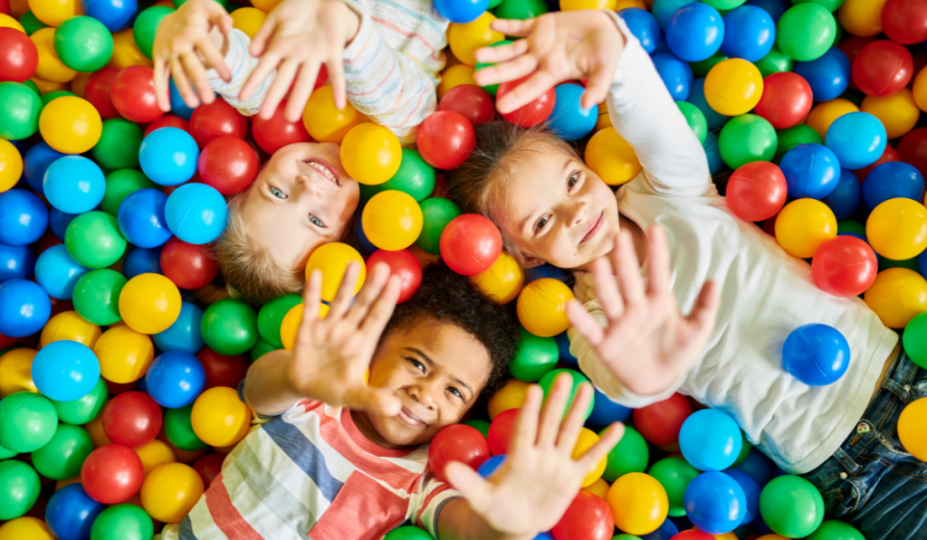 Children in ball pit